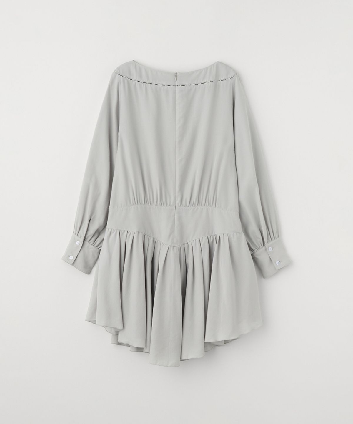 셀리테일즈(CELITAILS) ASYMMETRIC GATHERED DRESS_LIGHT GREY