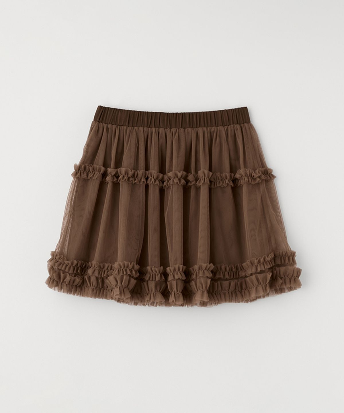 셀리테일즈(CELITAILS) MESH FRILL TUTU SKIRT_BROWN