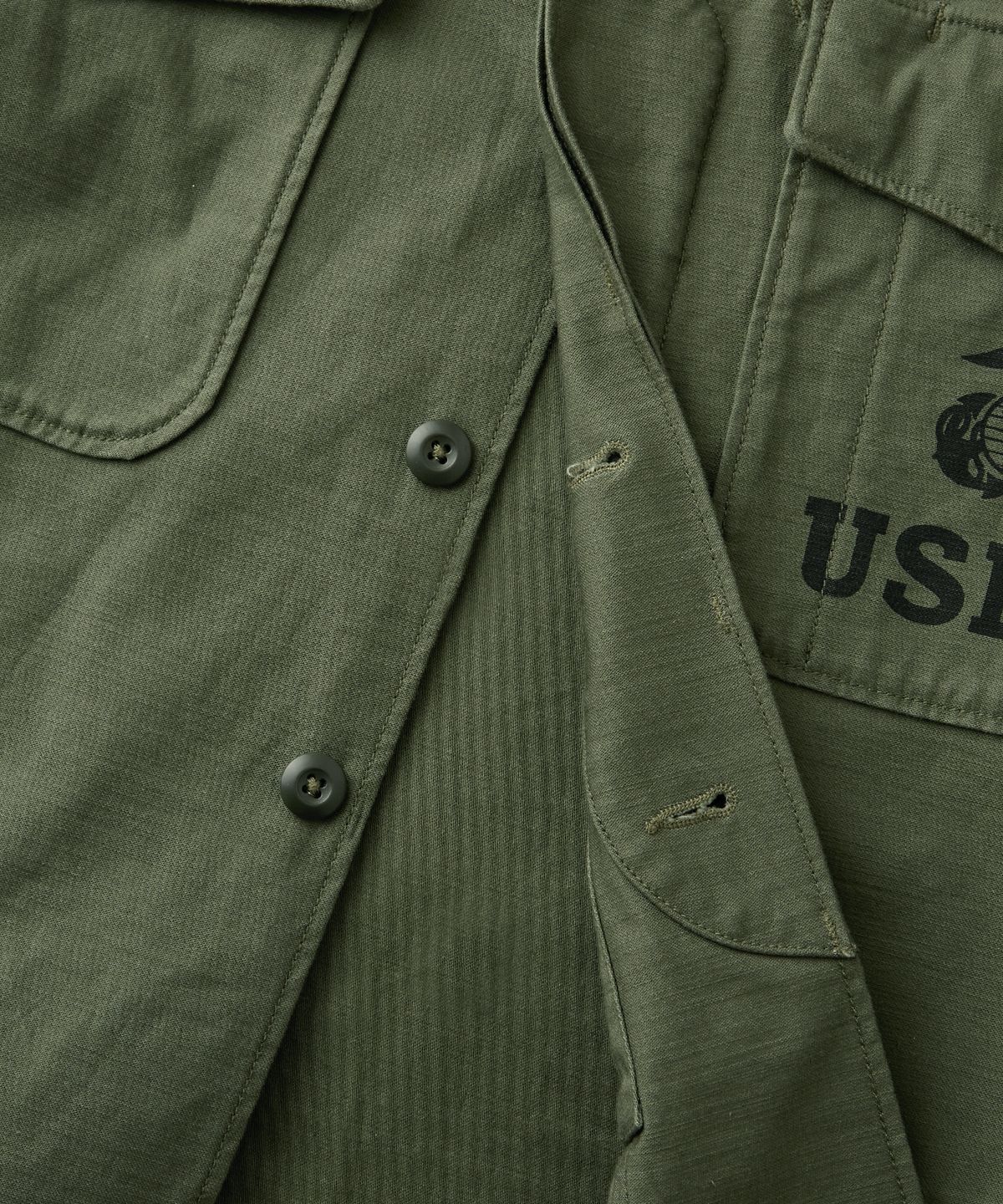 아웃스탠딩(OUTSTANDING) P-56 BACK SATIN JACKET_OLIVE GREEN