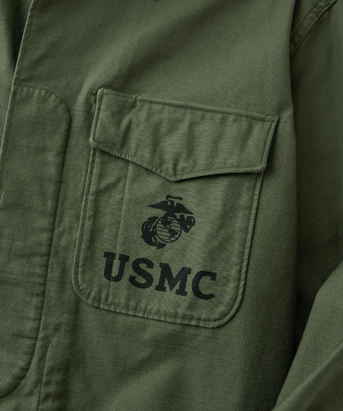 아웃스탠딩(OUTSTANDING) P-56 BACK SATIN JACKET_OLIVE GREEN
