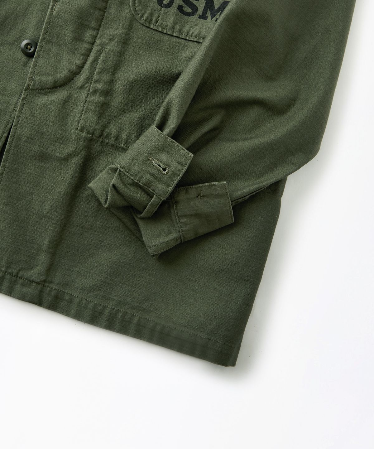 아웃스탠딩(OUTSTANDING) P-56 BACK SATIN JACKET_OLIVE GREEN