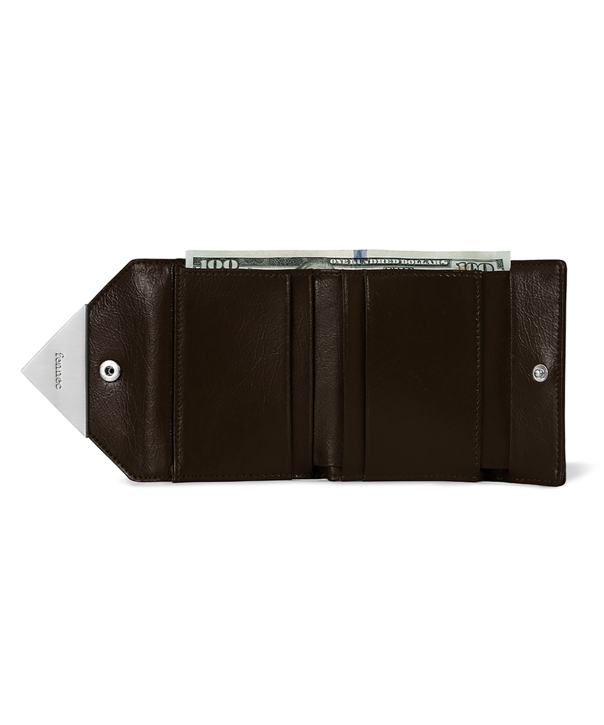 페넥(FENNEC) CRINKLE TRIANGLE DOCO WALLET - ESPRESSO