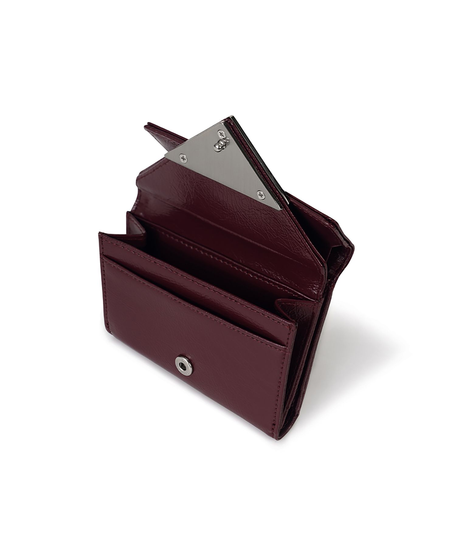 MUSINSA | fennec CRINKLE TRIANGLE DOCO WALLET - DEEP CHERRY