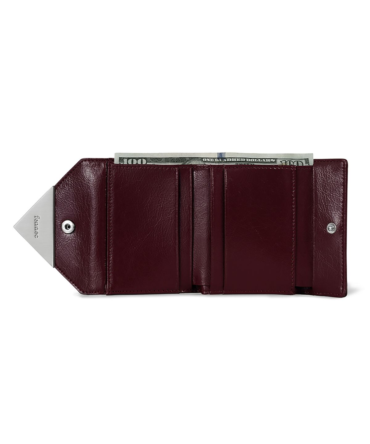 페넥(FENNEC) CRINKLE TRIANGLE DOCO WALLET - DEEP CHERRY