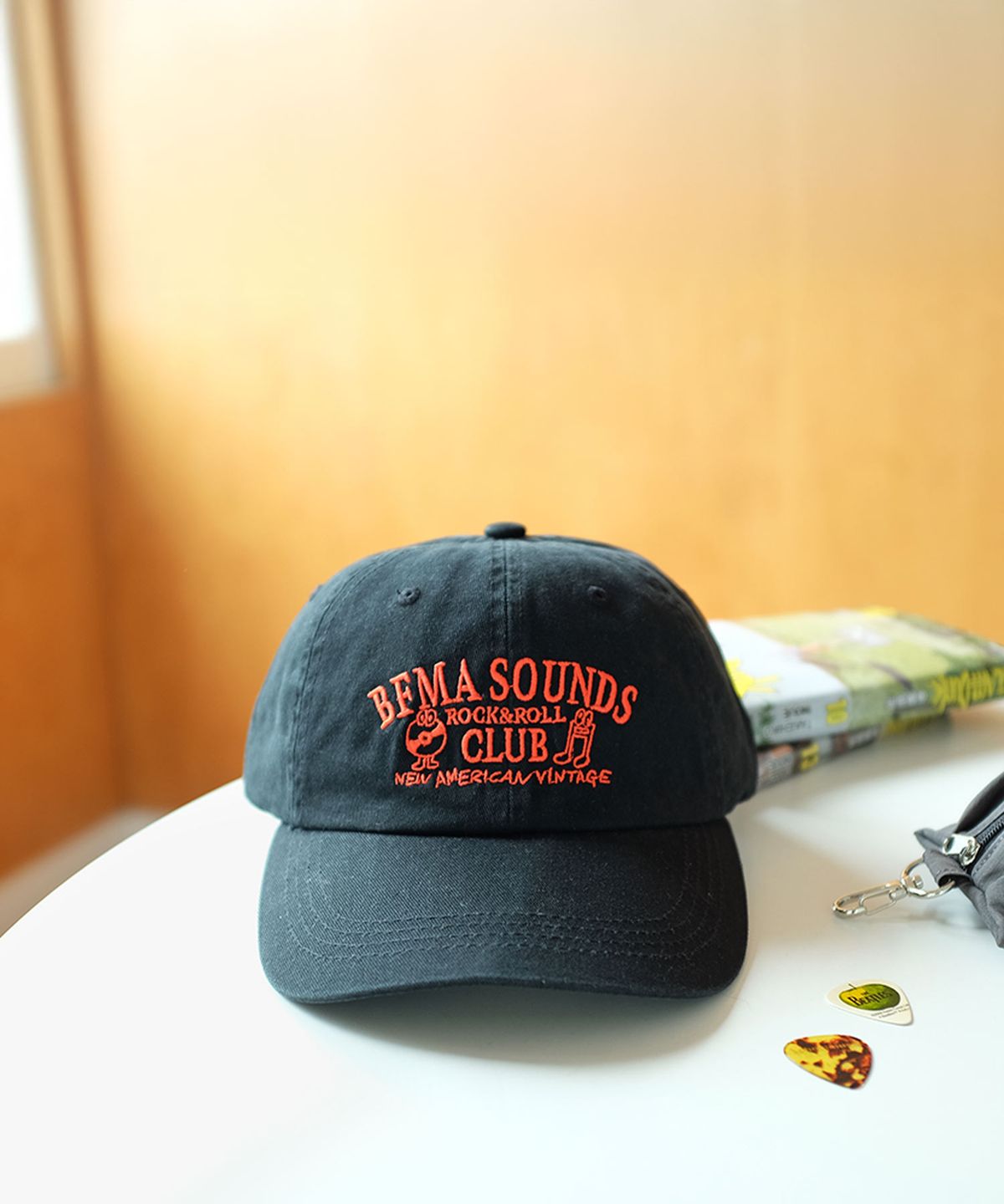 벌룬프렌즈(BALLOON FRIENDS) BFMA Sounds Rock&Roll Club 워싱 볼캡 블랙