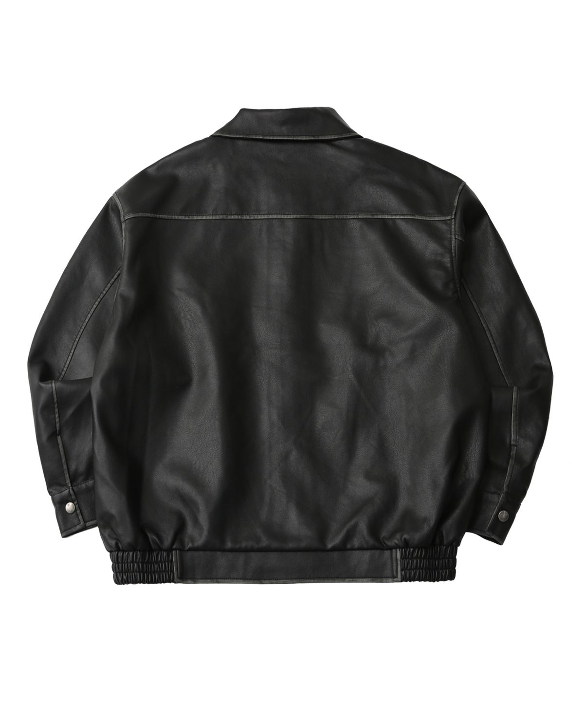 골든선샤인(GOLDEN SUNSHINE) Vintage washed leather jumper_Black