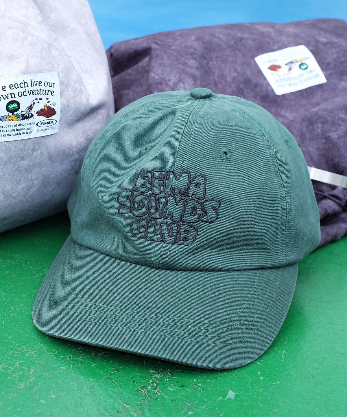 벌룬프렌즈(BALLOON FRIENDS) BFMA Sounds Club 워싱 볼캡 딥그린