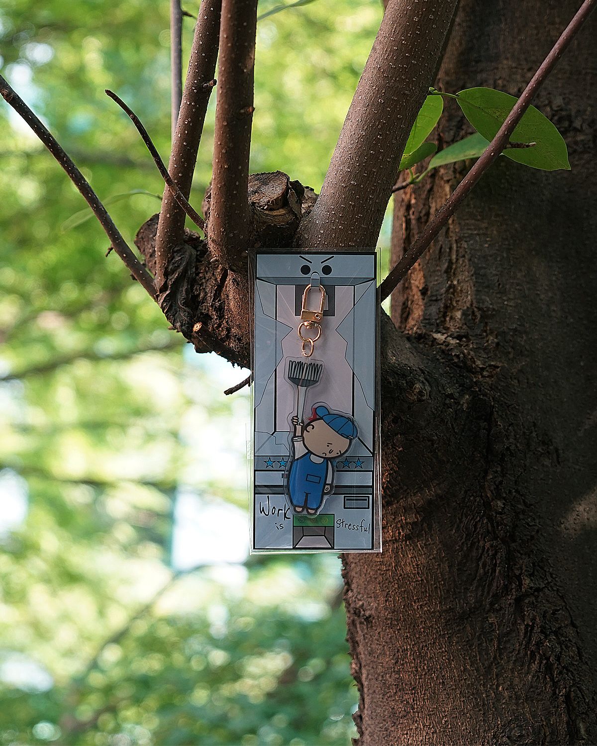 와이쏘씨리얼즈(WHYSOCEREALZ) Work is Stressful key-ring (janitor)