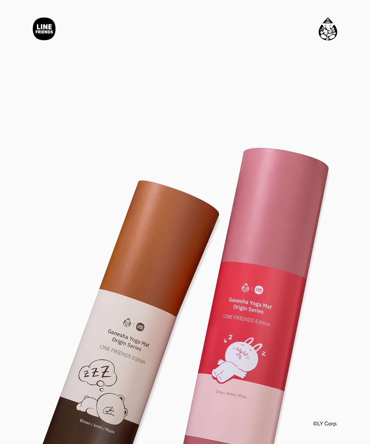 가네샤 요가 프랍스(GANESHA YOGA PROPS) 가네샤 요가매트 라인프렌즈 에디션 브라운 6mm