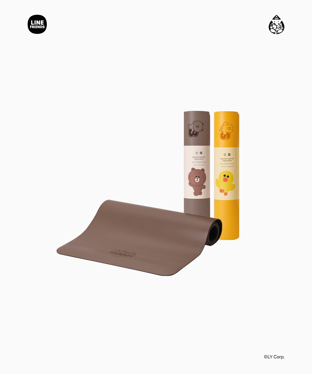 가네샤 요가 프랍스(GANESHA YOGA PROPS) 가네샤 요가매트 라인프렌즈 에디션 브라운 5mm