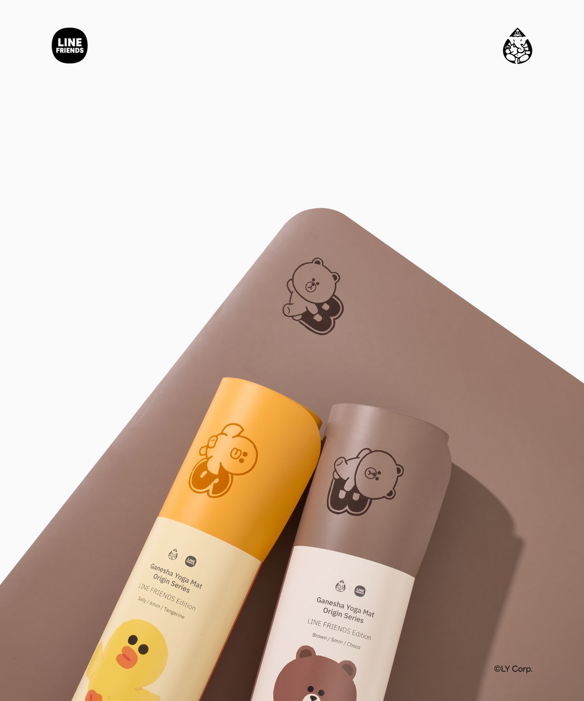 가네샤 요가 프랍스(GANESHA YOGA PROPS) 가네샤 요가매트 라인프렌즈 에디션 브라운 5mm