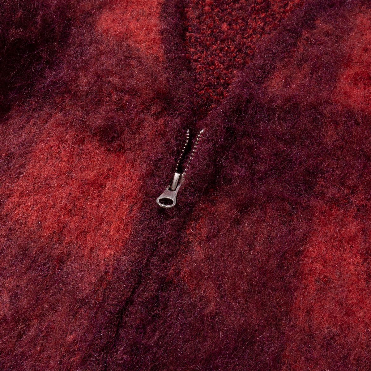 엑스트라오디너리(EXTRAORDINARY) W BLOCK CHECK ZIP UP CARDIGAN RED