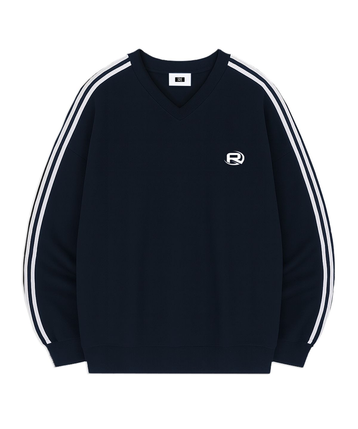 랜덤오프(RANDOMOFF) ROF ESSENTIAL SPORTY TRACK V-NECK OVER FIT SWEATSHIRT (4color)