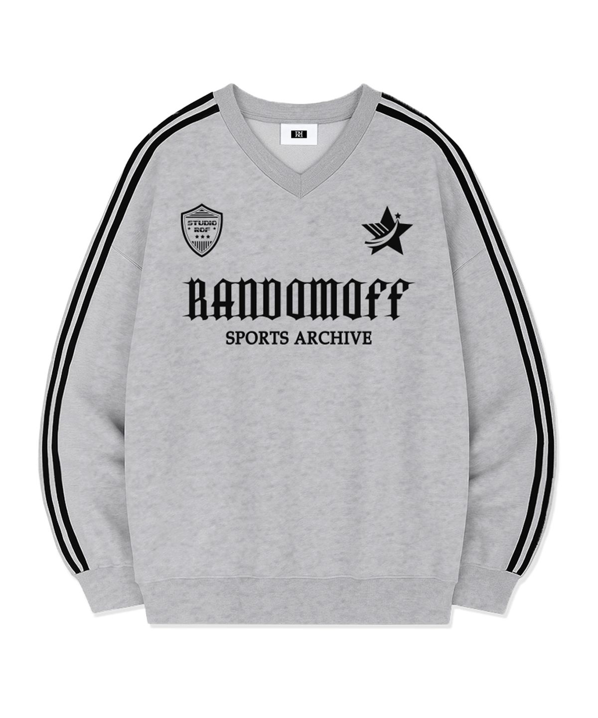 랜덤오프(RANDOMOFF) STAR CREST SPORTY TRACK V-NECK OVER FIT SWEATSHIRT (4color)