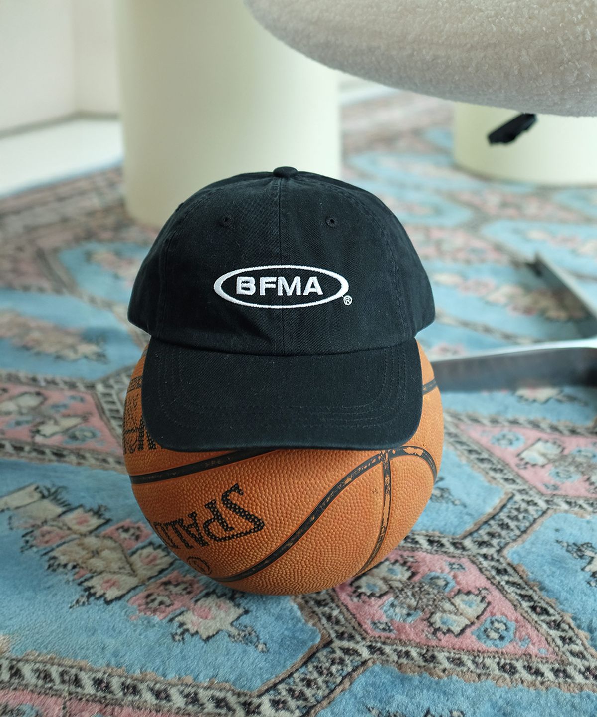 벌룬프렌즈(BALLOON FRIENDS) BFMA LOGO 워싱 볼캡 블랙