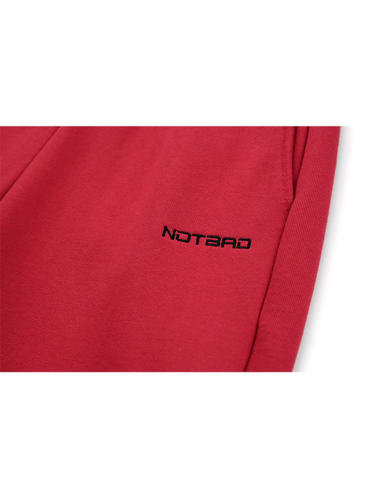 낫배드코리아(NOTBAD KOREA) 컬러 자수 조거 팬츠 - Red