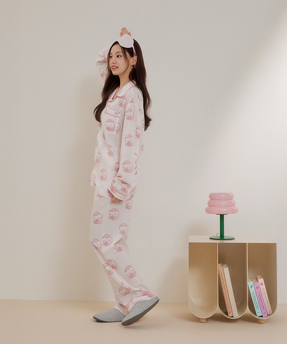 스파오(SPAO) [먼작귀] 먼가 작고 귀여운 긴팔 파자마(PINK)_SPPPF49U05