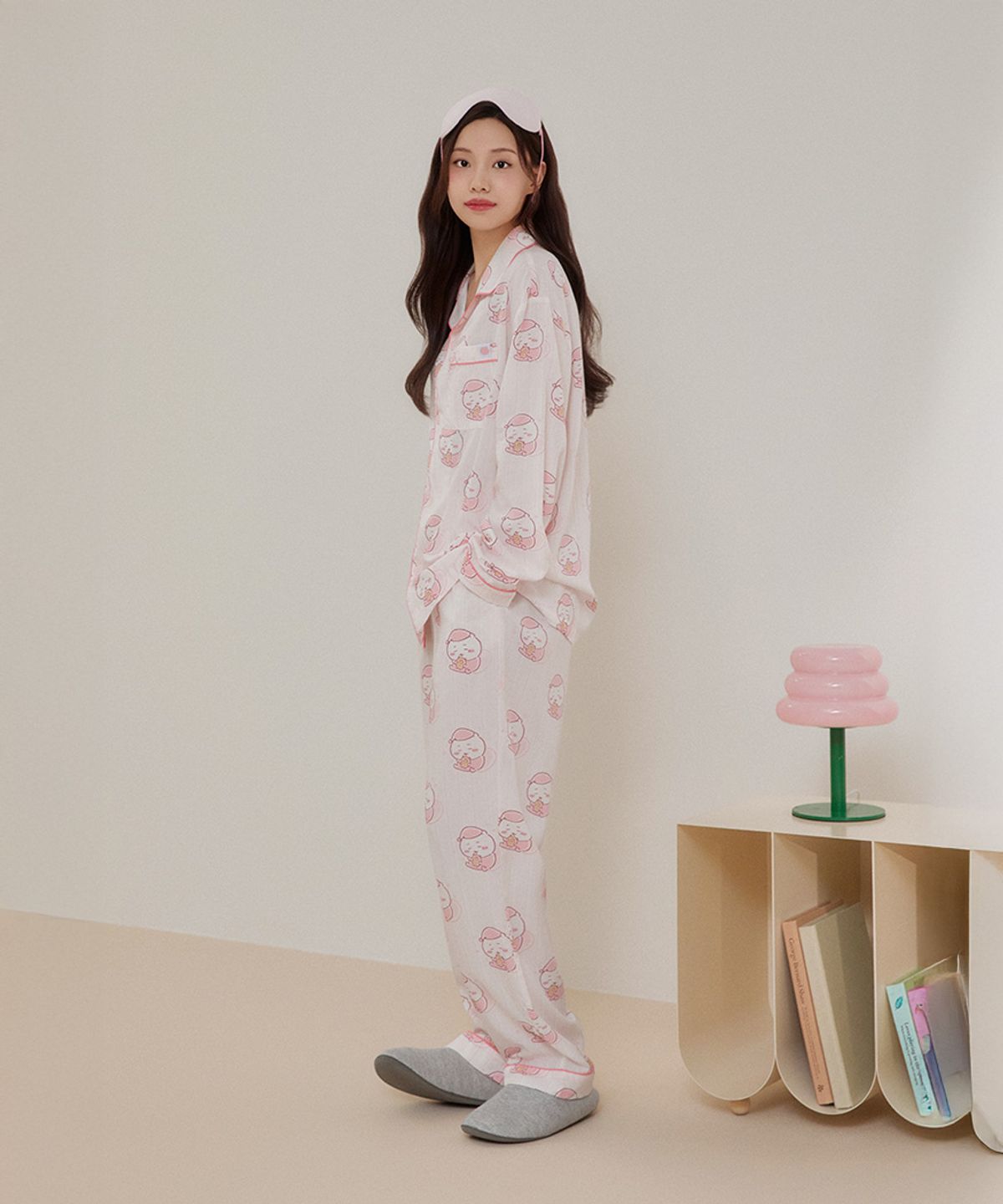 스파오(SPAO) [먼작귀] 먼가 작고 귀여운 긴팔 파자마(PINK)_SPPPF49U05