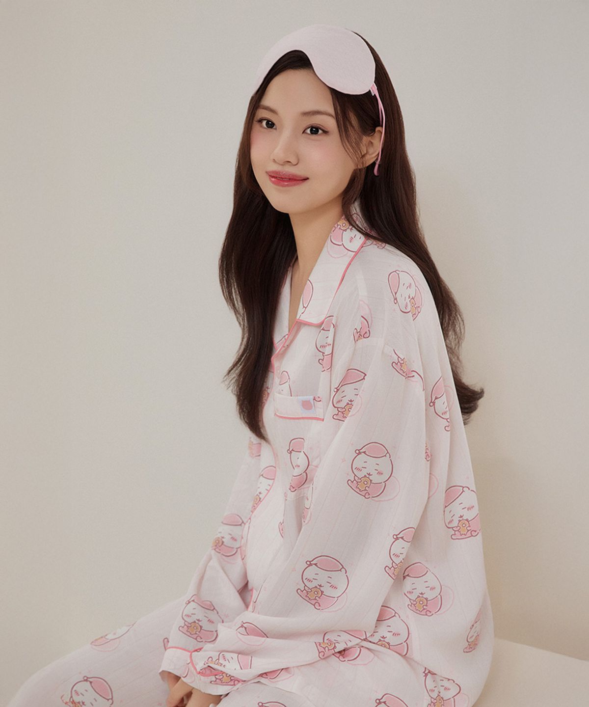 스파오(SPAO) [먼작귀] 먼가 작고 귀여운 긴팔 파자마(PINK)_SPPPF49U05