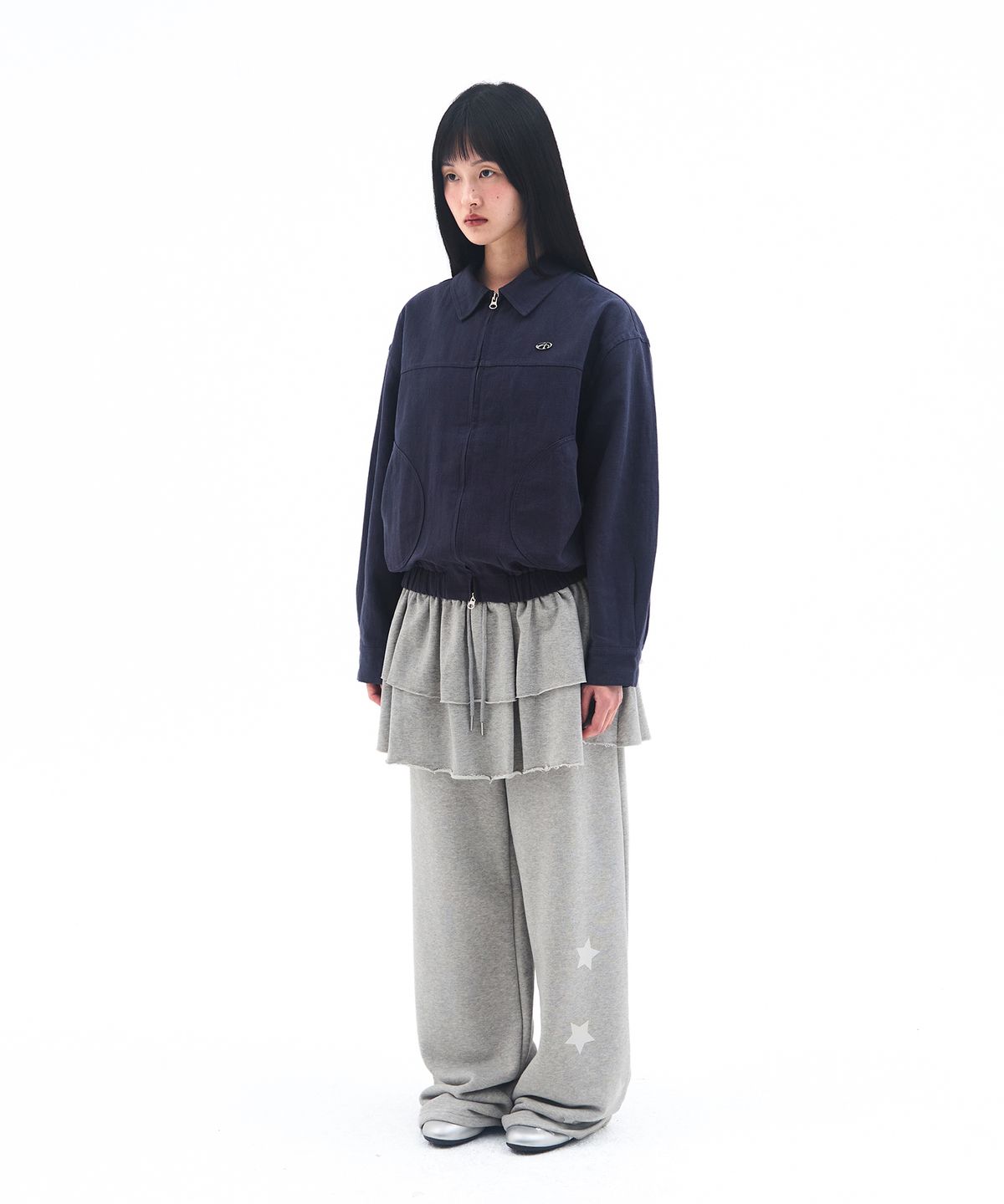 아메스 월드와이드(AMES-WORLDWIDE) LINEN BOMBER JACKET NAVY