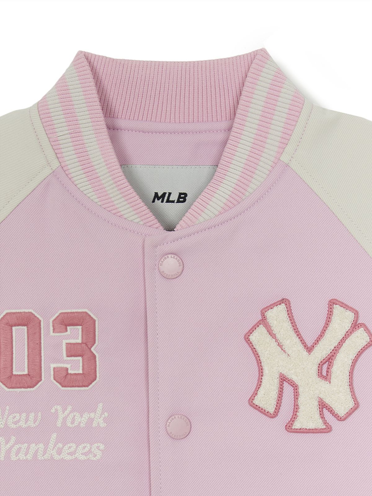 엠엘비 키즈(MLB KIDS) 스트릿 바시티 래글런 패딩점퍼 NY (Mg.Pink)