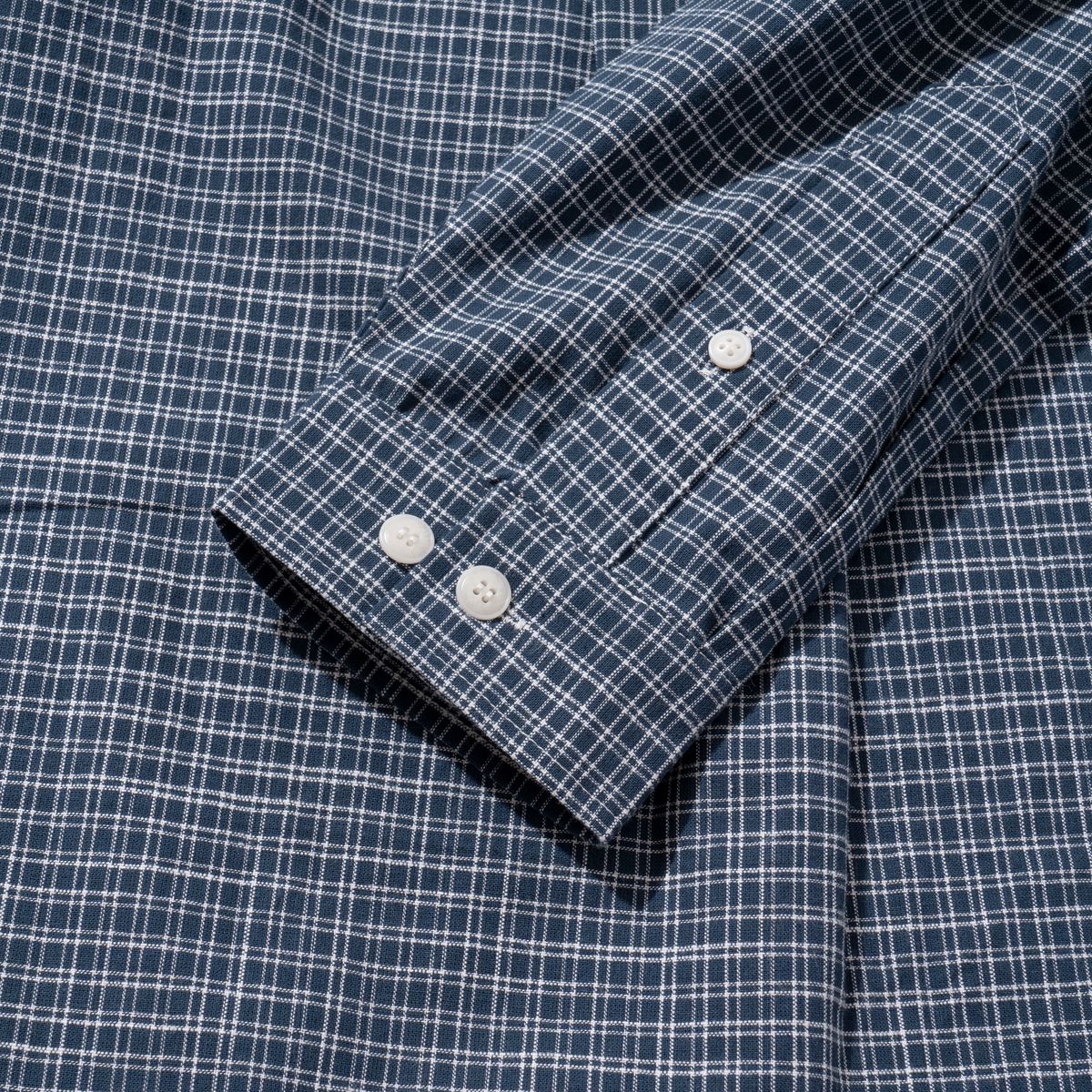 엑스트라오디너리(EXTRAORDINARY) EXODNRY APPLIQUE CHECK SHIRT NAVY