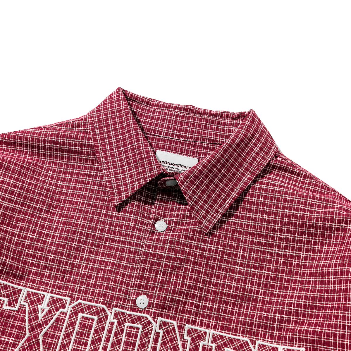 엑스트라오디너리(EXTRAORDINARY) EXODNRY APPLIQUE CHECK SHIRT RED