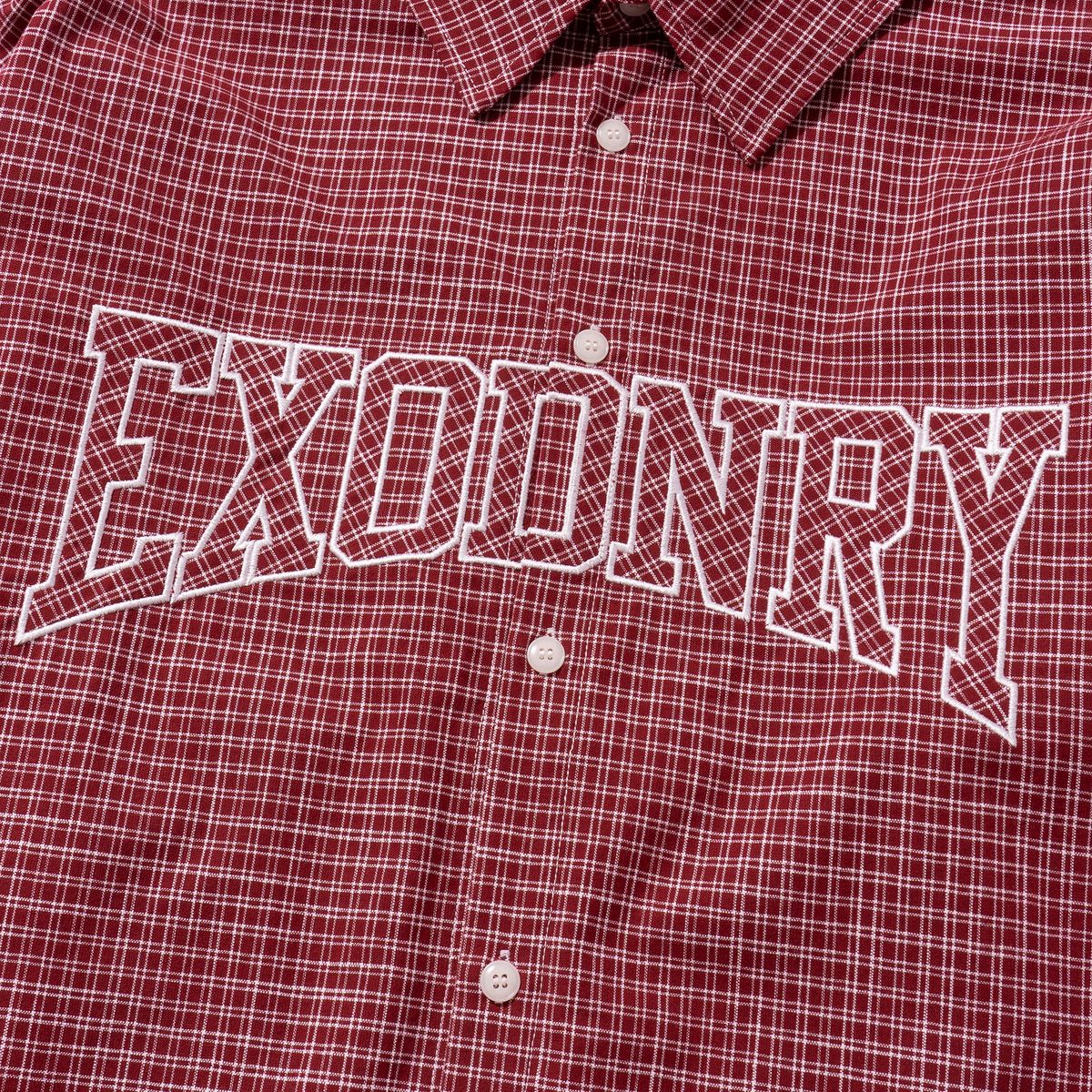 엑스트라오디너리(EXTRAORDINARY) EXODNRY APPLIQUE CHECK SHIRT RED