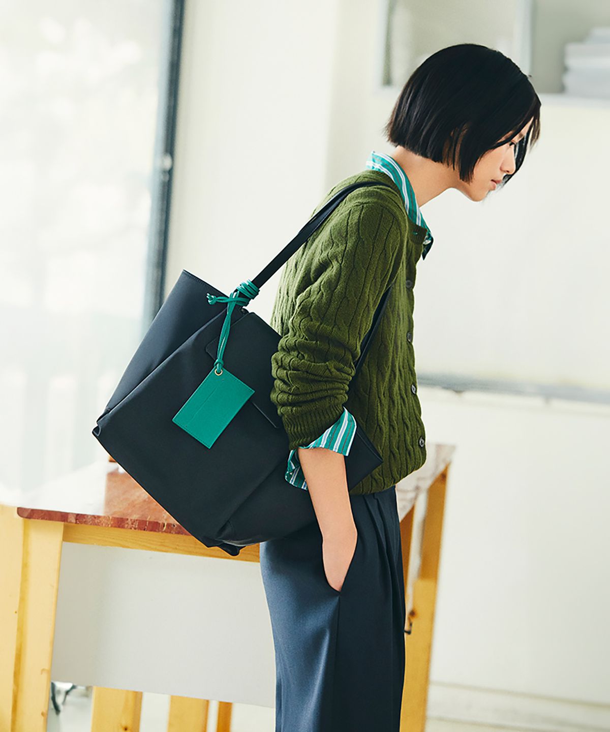빈폴 액세서리(BEANPOLE ACCESSORY) 베러 미디엄 토트백  블랙