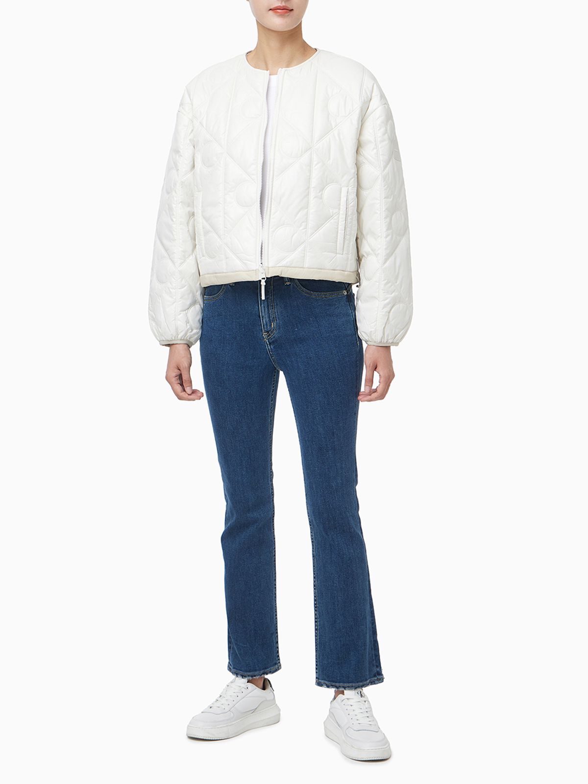 캘빈클라인 진(CALVIN KLEIN JEANS) 여성 로고 퀼티드 패딩 자켓 44D511G 67U