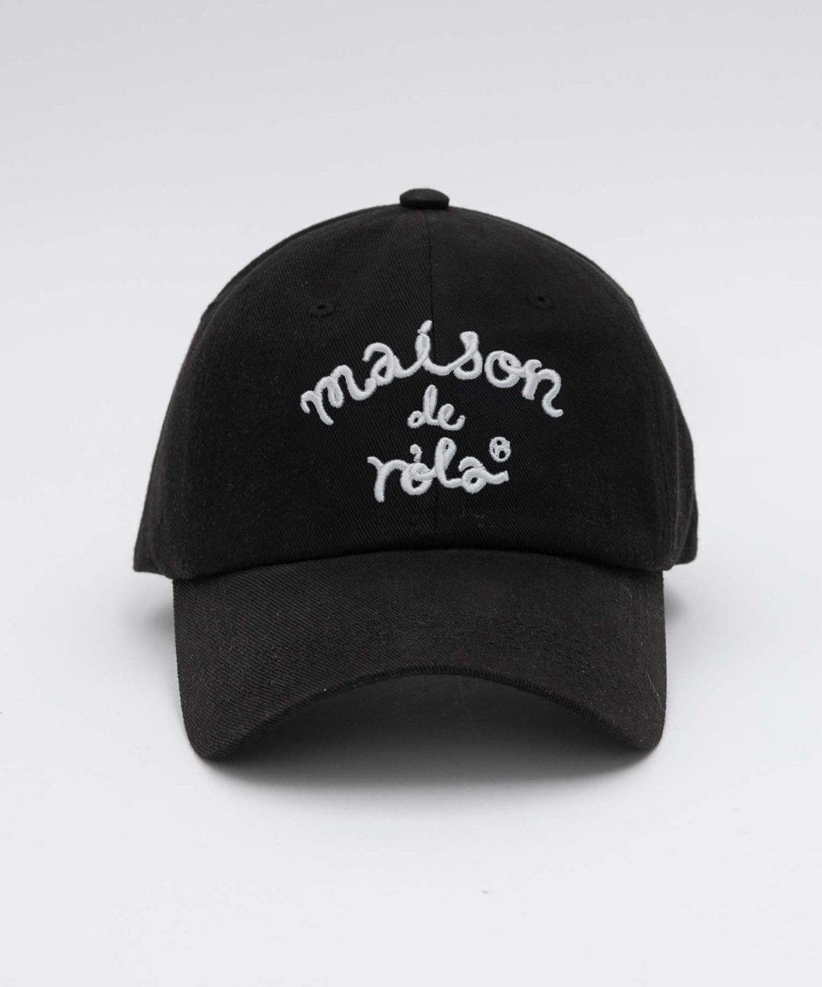 로라로라(ROLAROLA) MAISON DE ROLA EMBROIDERY CAP BLACK