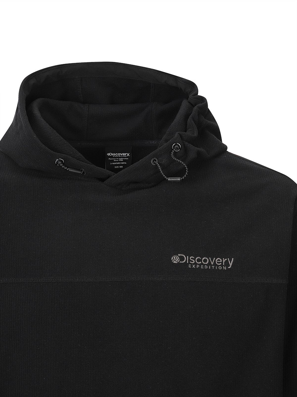 디스커버리 익스페디션(DISCOVERY EXPEDITION) 남성 그리드 플리스 후드티 (BLACK)