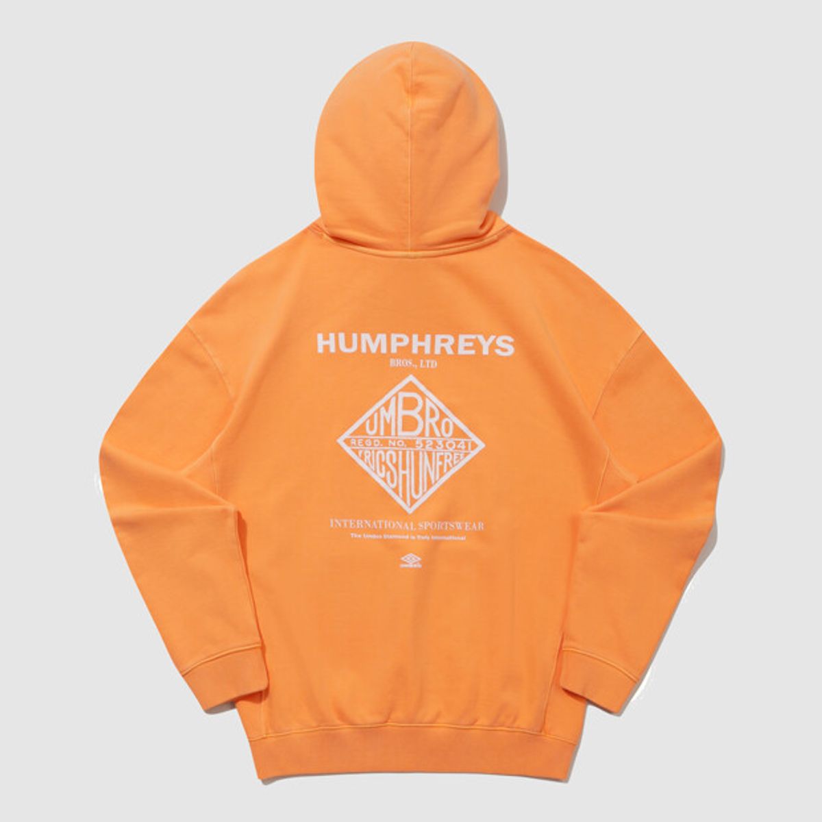 엄브로(UMBRO) HBL 가먼트 다잉 그래픽 후드 티셔츠 오렌지(UQ321CHD98)