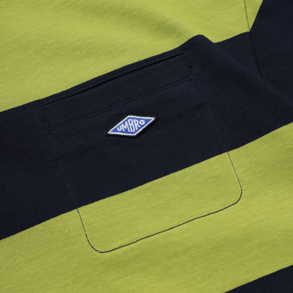 엄브로(UMBRO) HBL 로얄 컬리지 컬러블럭 럭비 카라 긴팔 티셔츠 그린(UQ321CRL92)