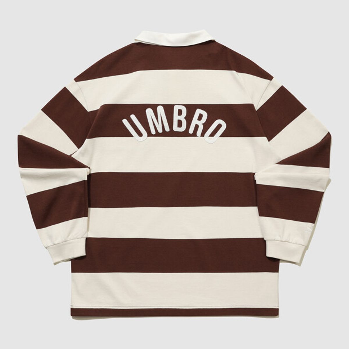 엄브로(UMBRO) HBL 로얄 컬리지 컬러블럭 럭비 카라 긴팔 티셔츠 베이지(UQ321CRL92)