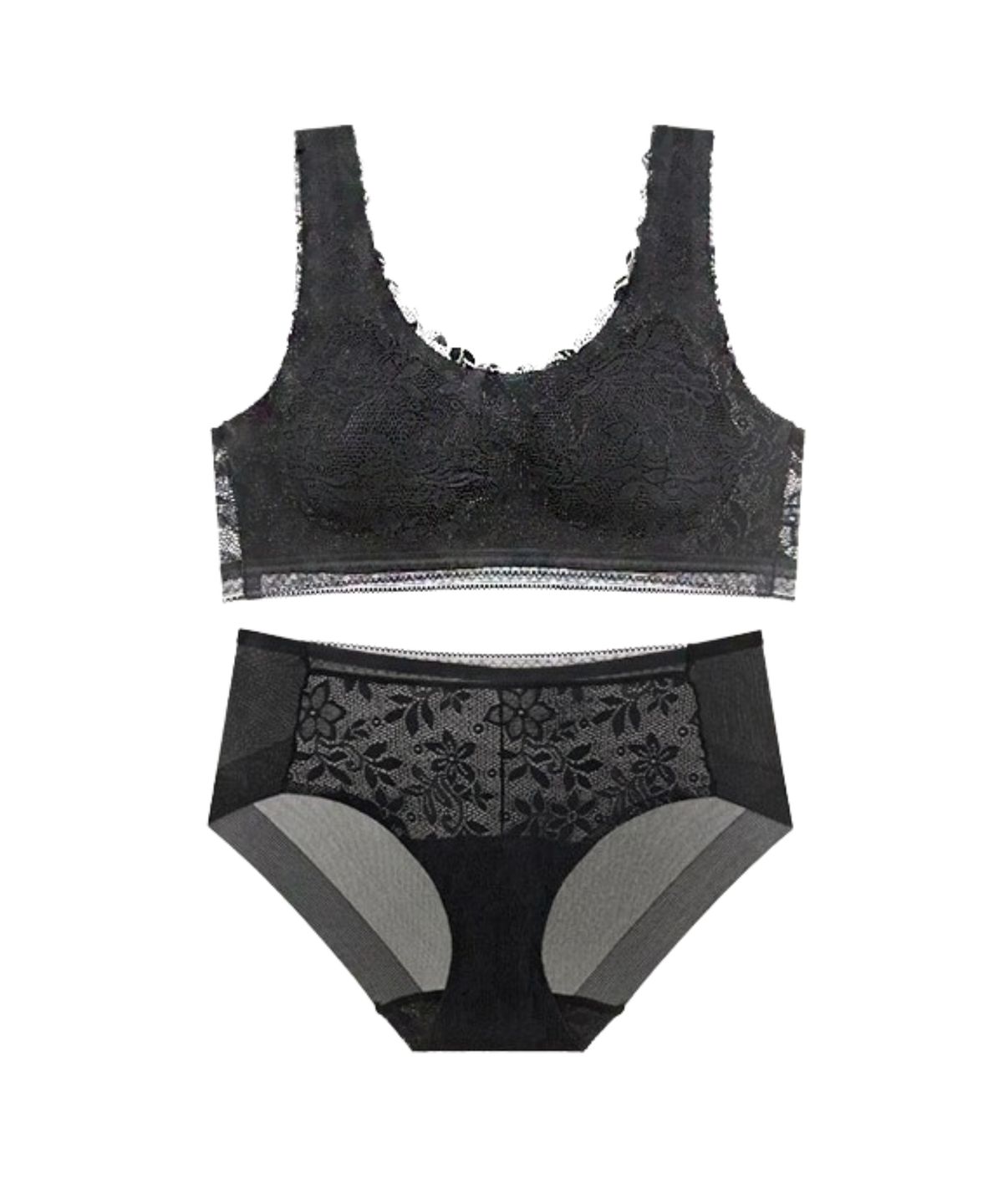 크로커다일 이너웨어(CROCODILE INNERWEAR) 프리컷 퓨징 레이스 브라팬티 세트 (4colors)