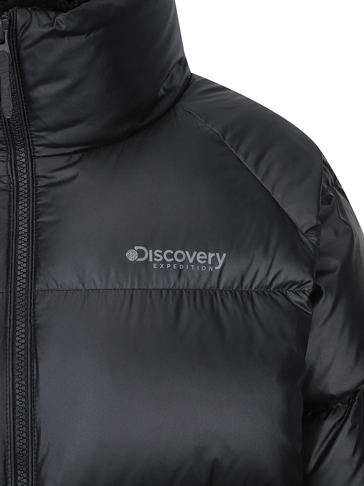 디스커버리 익스페디션(DISCOVERY EXPEDITION) 여성 올리브 글로우 다운 숏패딩 (Neon Black)