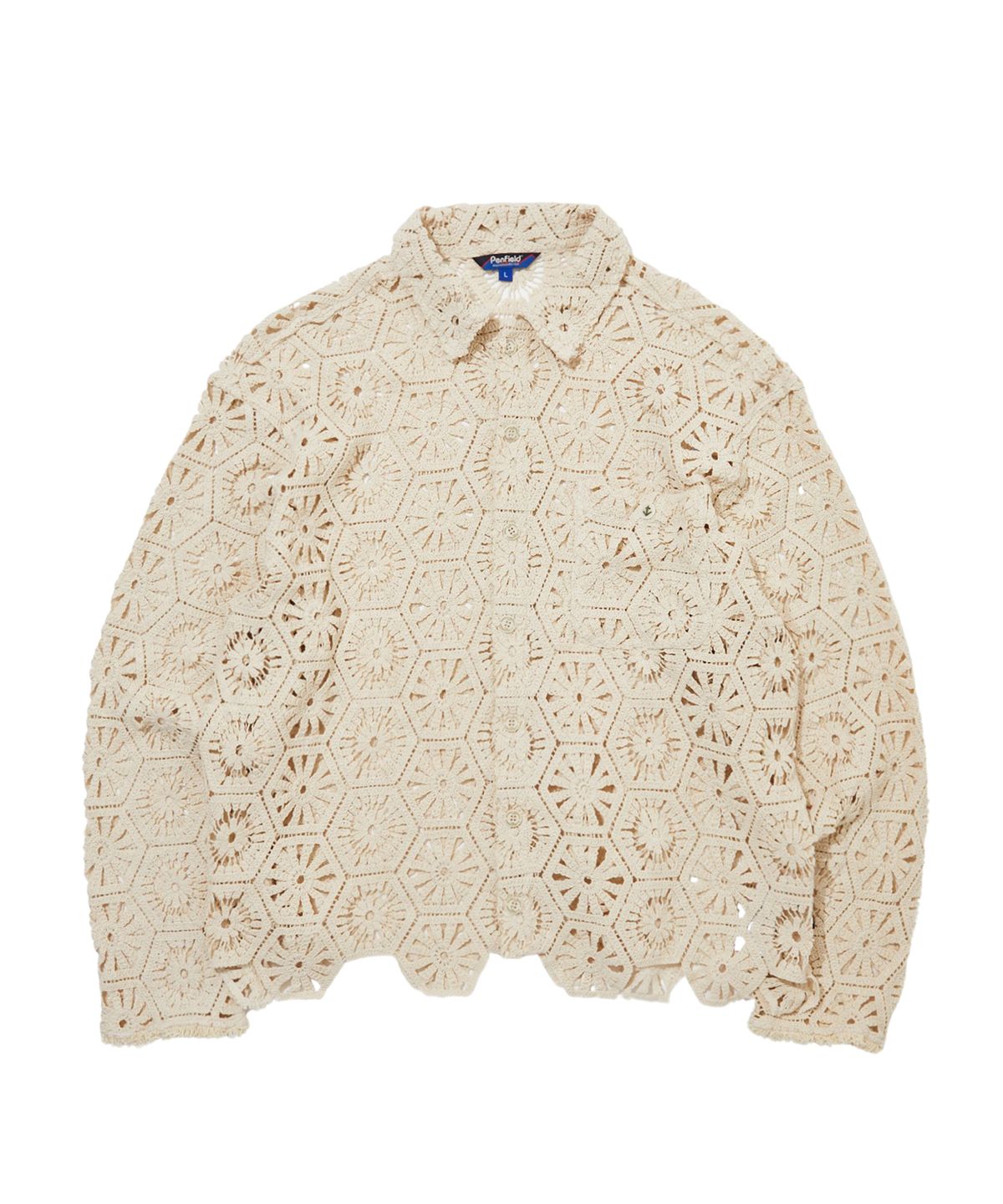 펜필드(PENFIELD) 이누이트 패턴 크로셰 셔츠 아이보리_FR3WR55U