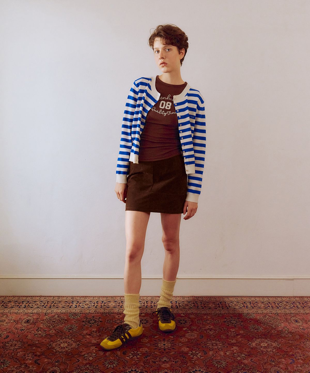 그린버터(GREENBUTTER) Rawhide Leather Skirt (Brown)