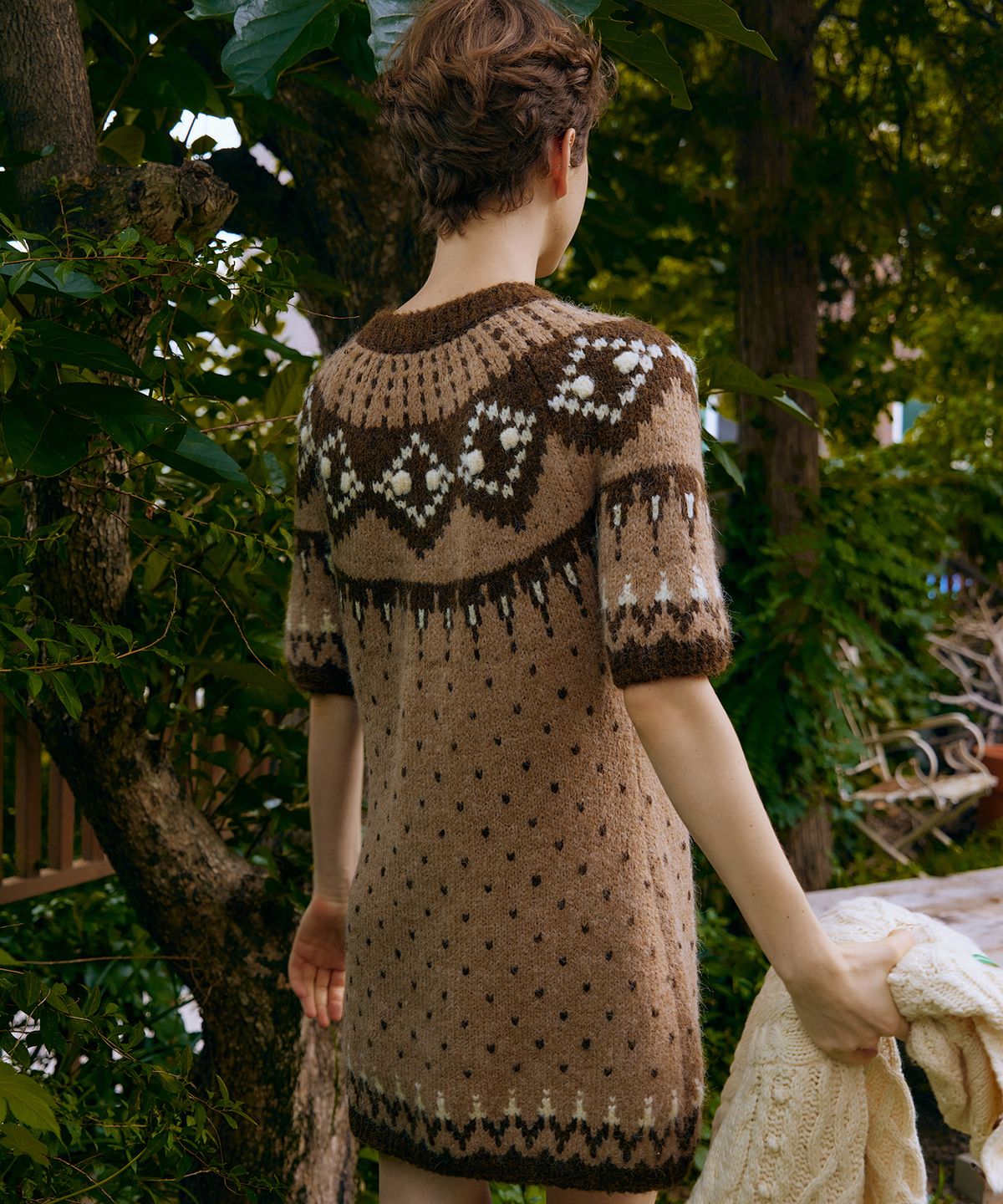 그린버터(GREENBUTTER) Alpaca Nordic Dress (Beige)