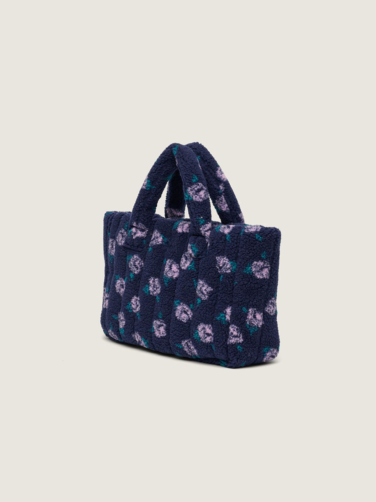 시엔느(SIENNE) Medium Rose Fleece Padding Bag (Navy)