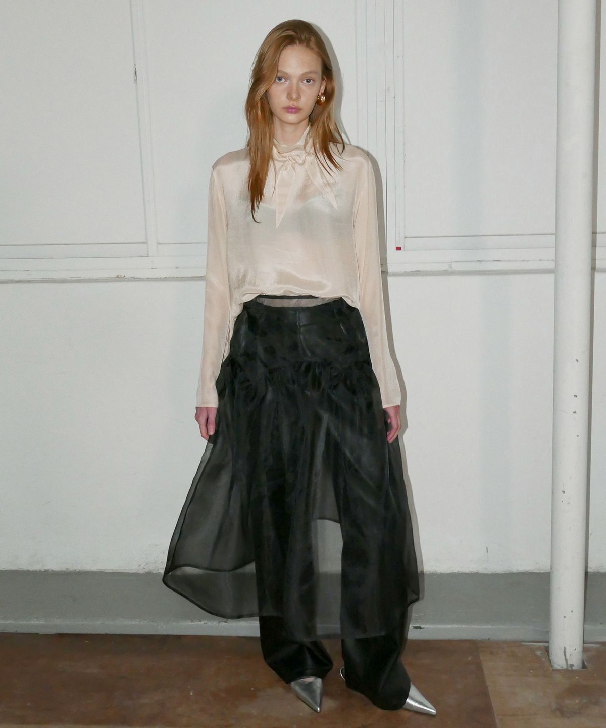 오버듀플레어(OVERDUEFLAIR) SHEER LAYERED LONG SKIRT_BLACK