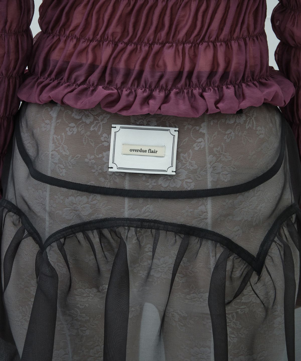 오버듀플레어(OVERDUEFLAIR) SHEER LAYERED LONG SKIRT_BLACK