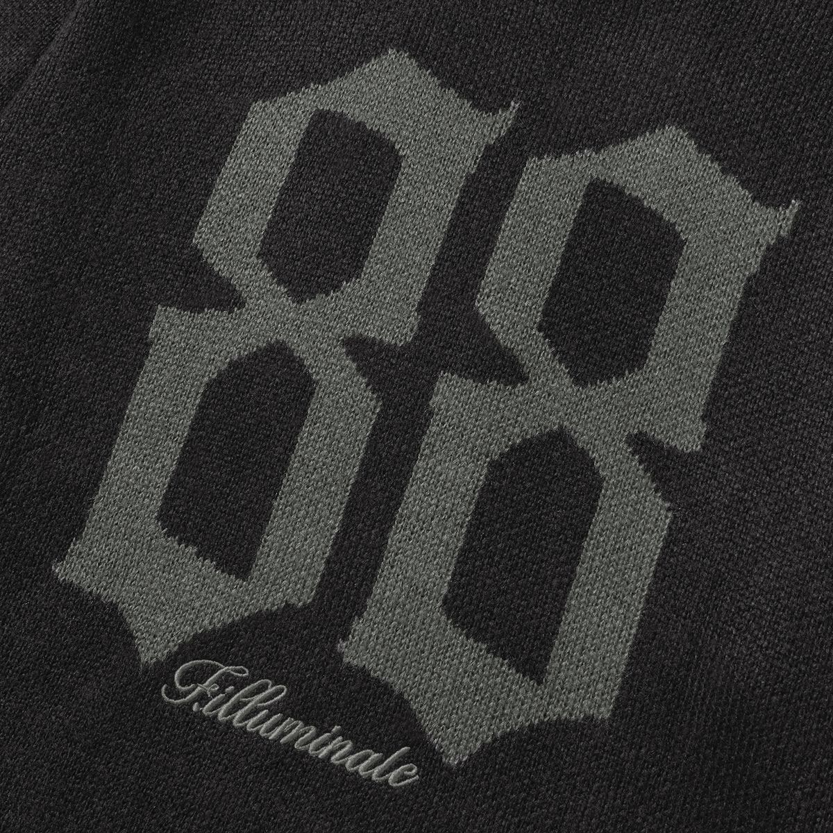 필루미네이트(FILLUMINATE) 88 자가드 라운드 니트-블랙
