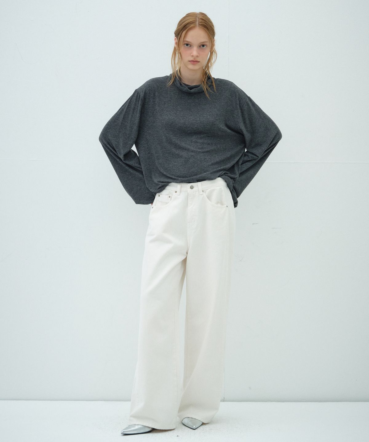 오버듀플레어(OVERDUEFLAIR) COTTON WIDE DENIM PANTS_WHITE