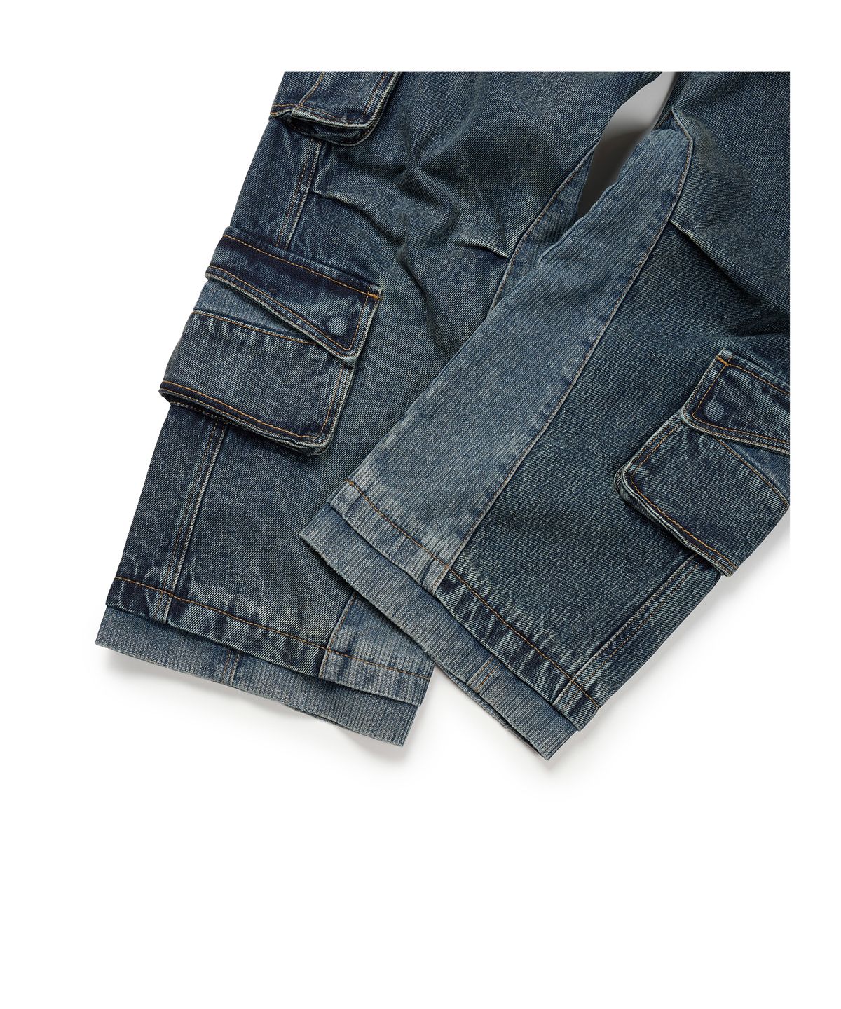 이티씨이(ETCE) LAYERED BACK CARGO DENIM PANTS 2.0 (BLUE)