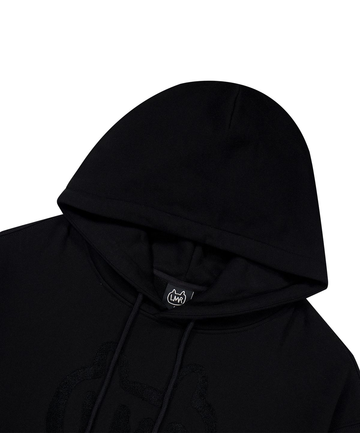 엘엠알(LMR) 부클 심볼 로고 포인트 후드 BLACK