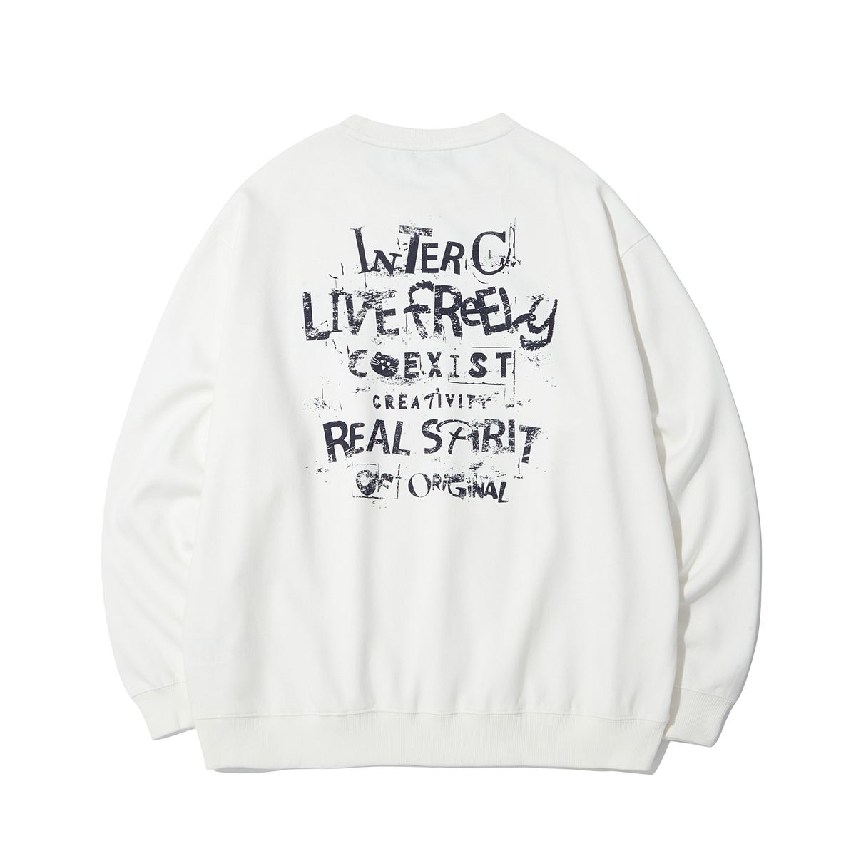 인터크루(INTERCREW) 카오원포인트아플리케맨투맨 O화이트 ITZ3TM31AOH