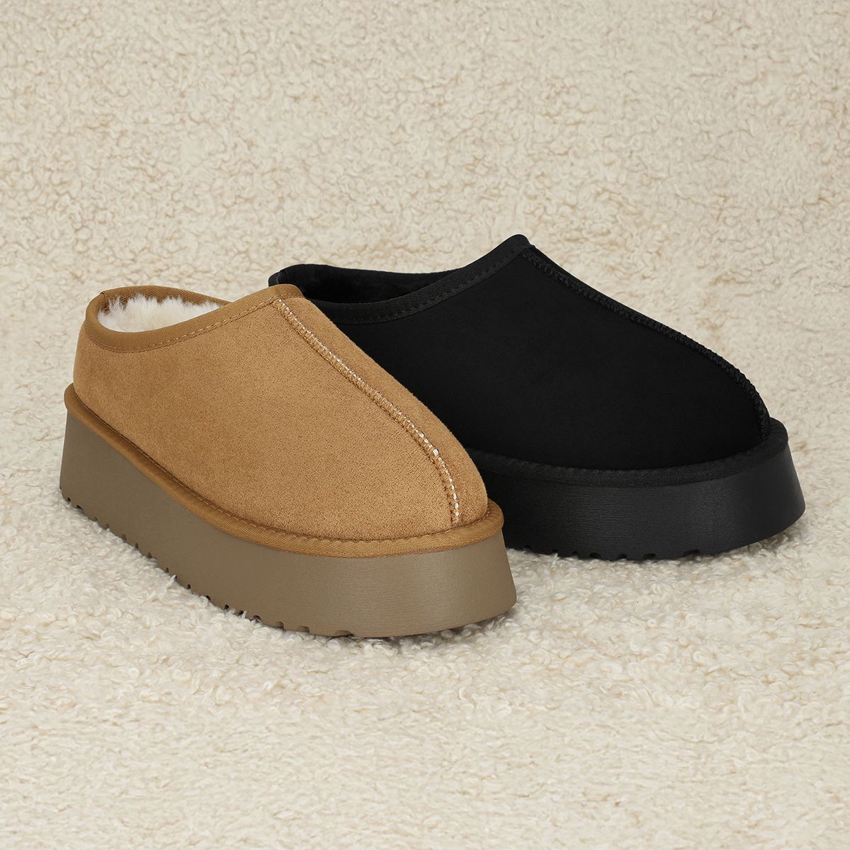 엘칸토(ELCANTO) 마쯔 여성 캐주얼 퍼 플랫폼 뮬 4.5cm LCWC66M54V