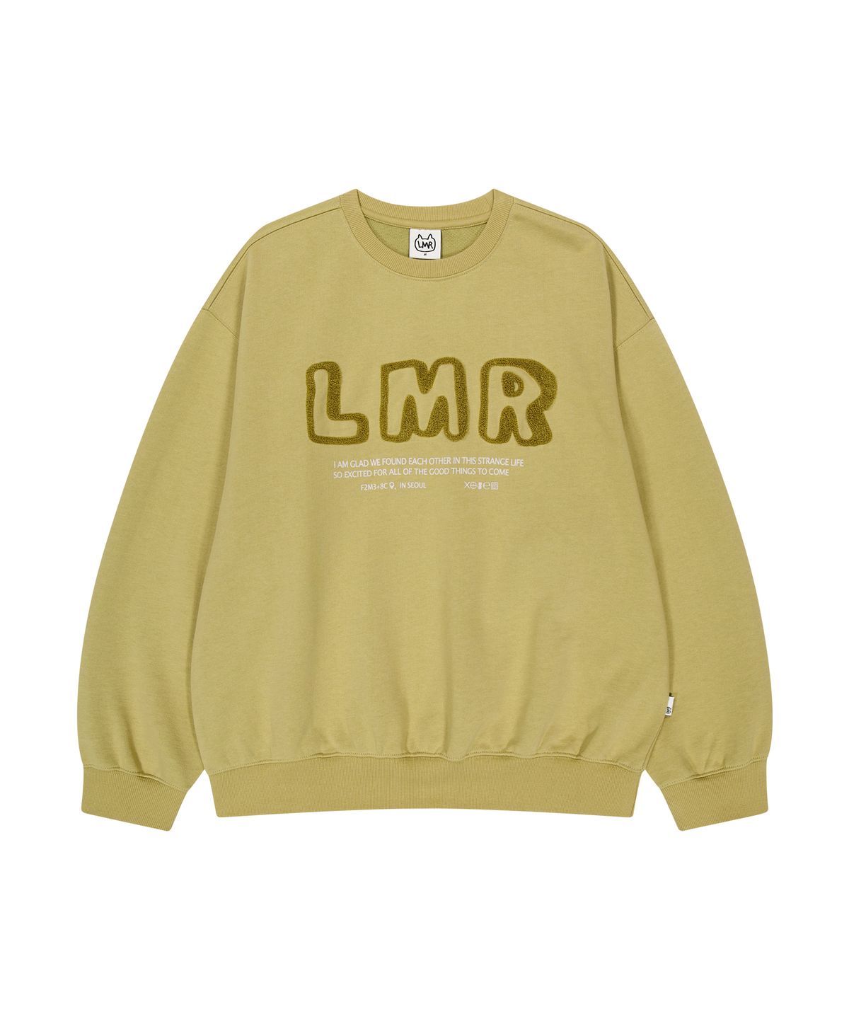 엘엠알(LMR) 부클 레터링 로고 맨투맨 YELLOW